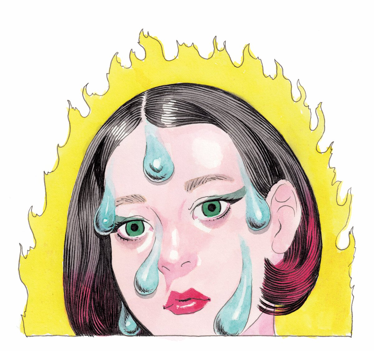 「酷暑が終わって行きやすい。7月6日の描き直し 」|©︎我喜屋位瑳務のイラスト