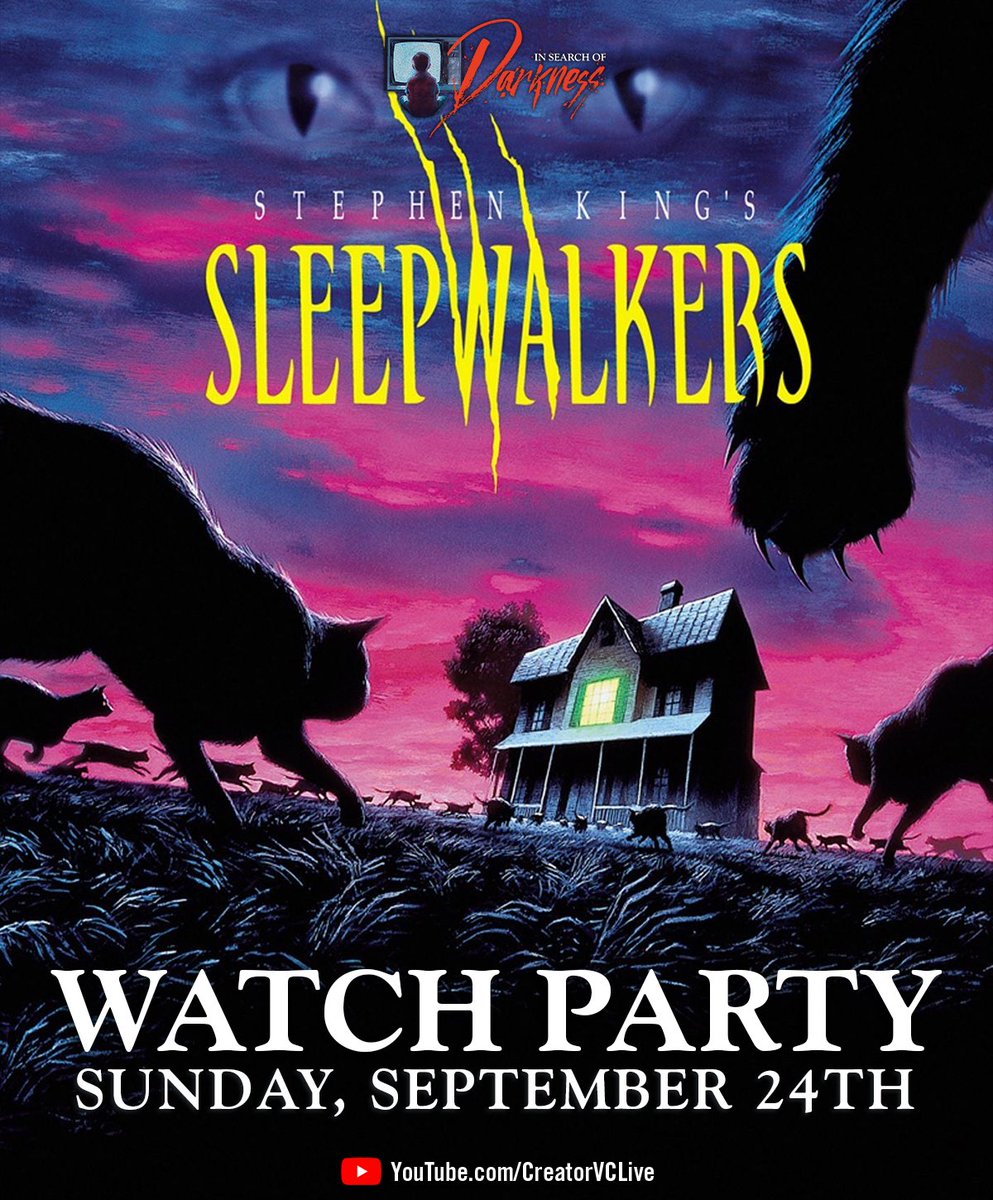 On 9/24 at 230PM CST 🐈 I will be LIVE with the folks at @80sHorrorDoc to talk about my favorite King-for-screen Mick Garris film, Sleepwalkers! See the link in my bio! #stephenking #mickgarris #sleepwalkersmovie #insearchofdarkness #tobehooper #horrorcommunity #youtubewatchparty