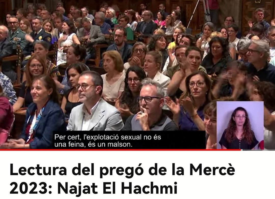 NuriaCSopena's tweet photo. "La explotación sexual no es un trabajo, es una pesadilla". 
"El velo no es un simple metro de tela, es sometimiento".
"Ninguna identidad está x encima de los derechos de las niñas y las mujeres". 
¡Sobrevivimos gracias a los abrazos que nos sostienen! 
 Najat el Hachmi. ¡Grande! https://t.co/G6CMymo4AM