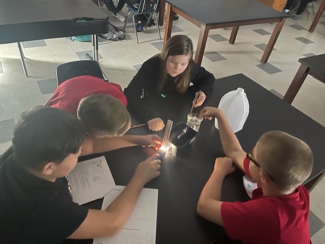 ALCLions's tweet photo. Students in Ms. Brooks’ class conduct scientific investigations to determine is light is being absorbed, transmitted or reflected. https://t.co/pk05RzOEOO