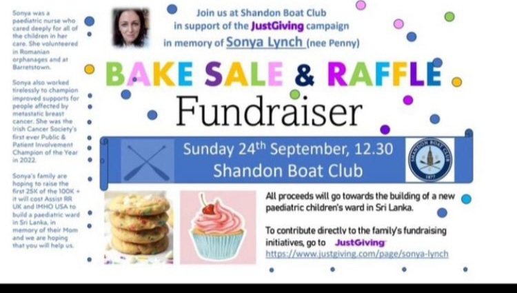Join us at <a href="/ShandonBoatClub/">Shandon Boat Club</a> Sunday at 12.30 for cake sale and raffle. Fab prizes thanks to <a href="/MontenotteH/">The Montenotte</a> <a href="/HayfieldManor/">Hayfield Manor Hotel</a> @SimplyBlueGroup <a href="/BallintempleFS/">Ballintemple Food St</a> <a href="/brownthomas/">Brown Thomas</a> and other generous contributors. Fundraiser in memorial of cancer care advocate Sonya Lynch. Spread the word!