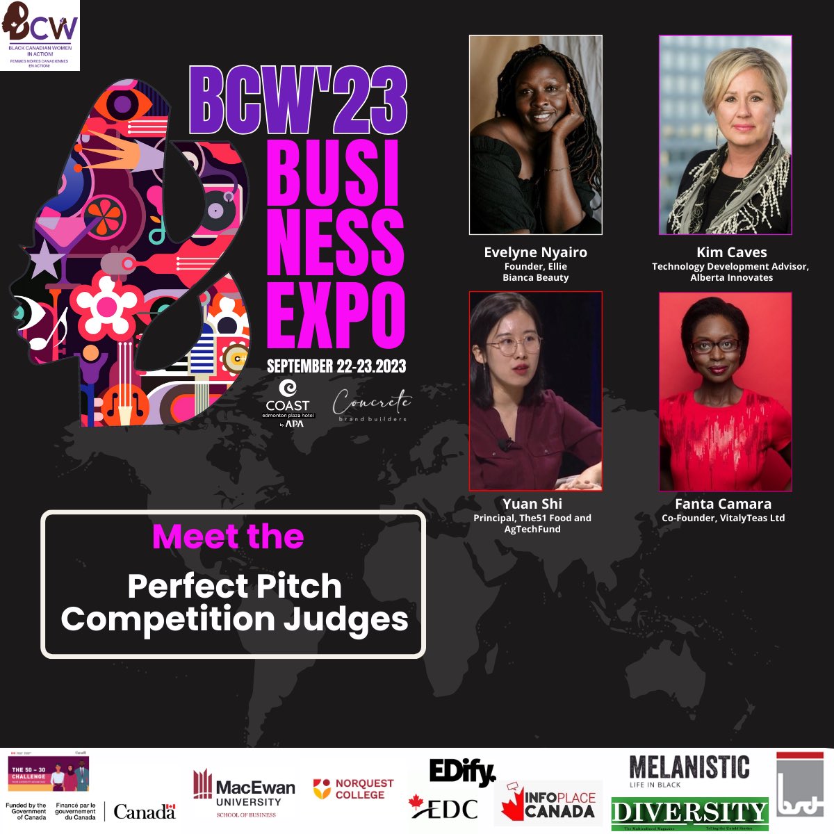 We are delighted to participate in this year's BCW Western Business Expo 2023. Our founder, Evelyne Nyairo, alongside some of the brightest minds and leaders in business, will be serving as a judge in the perfect pitch competition! <a href="/BCWinaction/">Black Canadian Women in Action</a> #bcwexpo2023