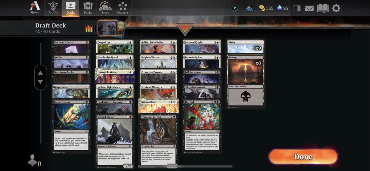 Just did my first WOE draft off the free arena draft token and got my first 7 win draft with this bad boy