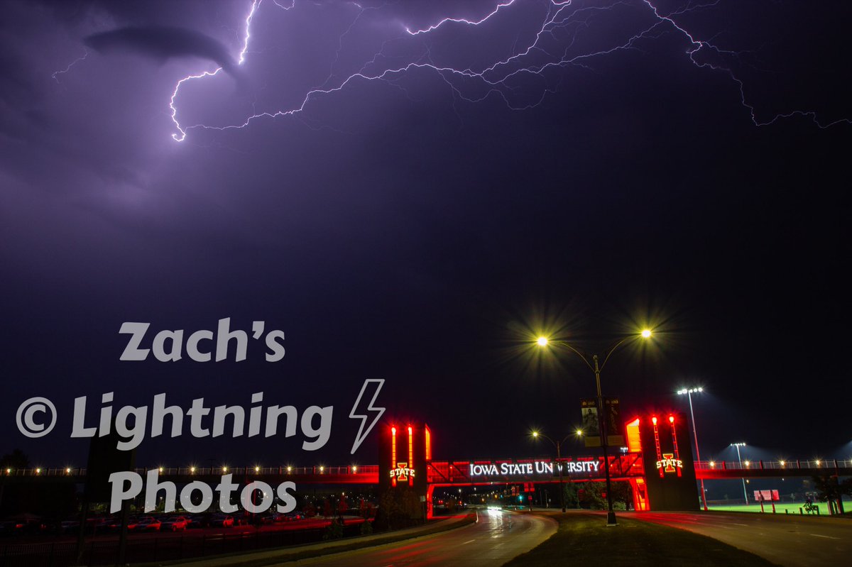 Been a bit since my last post as I haven’t seen too much weather over the past few months!

Iowa came through on Monday though, and I got this photo of lightning over the Iowa State bridge  as storms rolled through.

Looking forward to chasing tomorrow as well!

#iawx #IowaState
