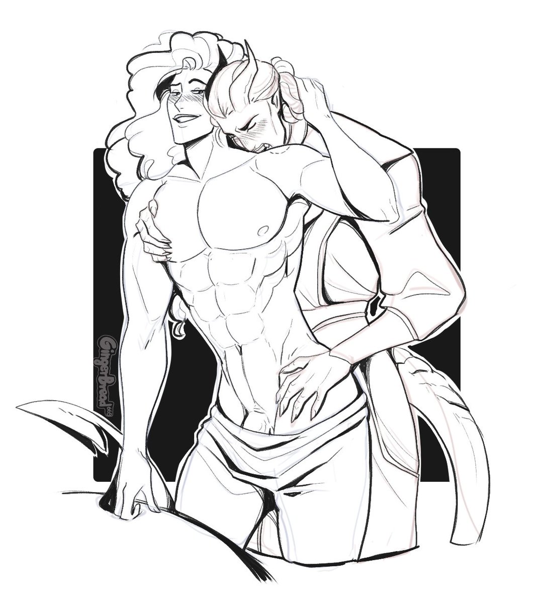 Klarik669's tweet photo. ... I love your art so here I offer my Tav and Rolan in tribute good ma'am 👉👈 he loves to bully him too  (okay bye have a good day) https://t.co/keUmW731Y6