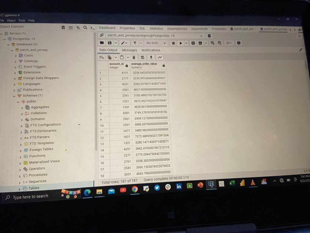 Abefe0's tweet photo. DAY 18- AGGREGATING with HAVING
#20dayswithdata #hertechtrailacademy #HTTDatachallenge #SQLHavingClause
#DataAggregation
I calculated the average order value for each customer using the AVG () function then I used the HAVING clause to filter the results and only return rows https://t.co/W0cTKQyi3j
