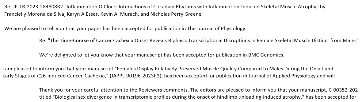 UACachexia's tweet photo. When you've had 4 manuscripts accepted in the last 2 months with 3 DIFFERENT TRAINEE FIRST AUTHORS! @Franmorena98 @AReginaCabrera @STsitkanou https://t.co/CrjXmpOWXf
