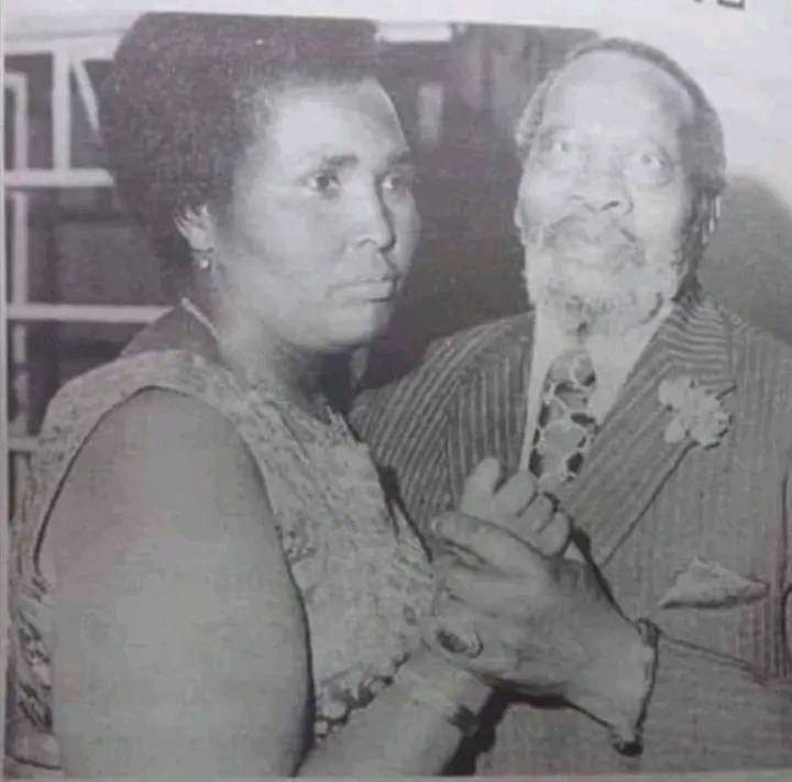 THE DANCE THAT BROKE A MARRIAGE 

Jomo Kenyatta Dances with Lena Tungo Moi at the Nakuru town hall during a fundraiser in aid of Rift Valley Institute of Science And Technology ( RVIST), 1972. 

Lena is not happy, Jomo seems unperturbed. 

As an uncompromising Christian, Lena