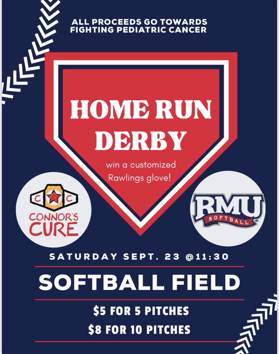 CoachJexx_KSU's tweet photo. Alumni/Homecoming Saturday is TOMORROW‼️🥳😁😎

Alumni Game at 10a
Then HR Derby afterwards, around 1130a.

ALL proceeds from the HR Derby will benefit Connor’s Cure.

Come join and #TagInForACure to help @RMUSoftball fight against pediatric cancer. 🎗️🎗️ https://t.co/FZCHKxzEs6