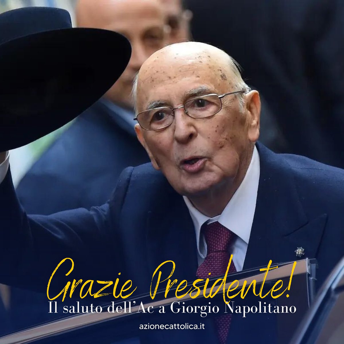 AC1868's tweet image. “Esempio di imparzialità, equilibrio e correttezza. Interprete di una laicità dello Stato sanamente intesa. Grazie Presidente Napolitano!”

La gratitudine dell’Ac a Giorgio Napolitano: azionecattolica.it/la-gratitudine…