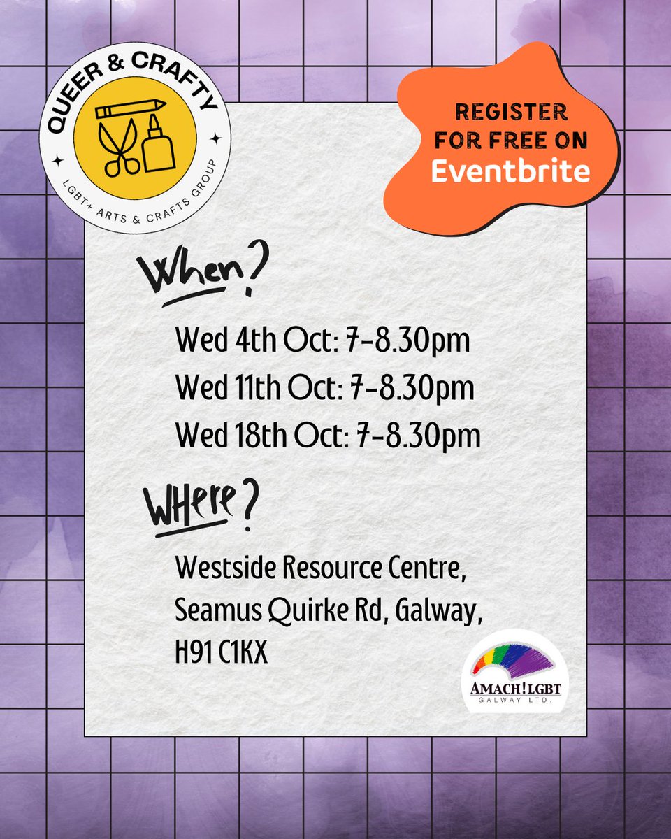 Queer &amp; Crafty will be doing 3 weeks of lino printing in October!
This is a casual LGBT+ arts and crafts group but as we are running a specific activity for October places are limited, reserve your spot through our Eventbrite here: buff.ly/48n50X1