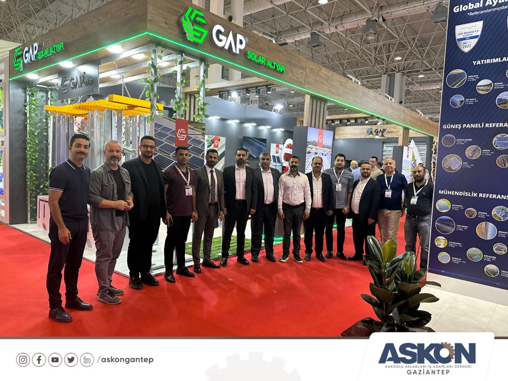 Başkanımız Sayın Mustafa GÜNEŞ ve Yönetim Kurulu Üyelerimiz; Yönetim Kurulu Üyemiz GAP Grup Sahibi Zeki Ormanlı’nın 16. EIF Güneş Enerji Fuarı’nda standını ziyaret etti.