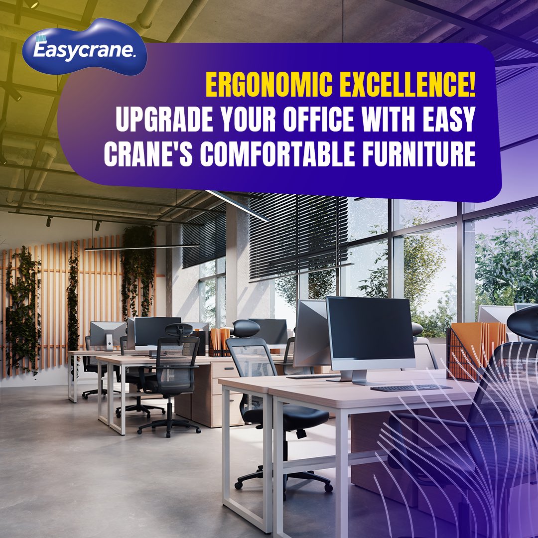 easycrane's tweet photo. When you invest in ergonomic office furniture from Easy Crane, you're investing in your well-being. Comfortable furniture not only supports your physical health but also enhances your mental clarity, focus, and overall work experience🫶🏻 https://t.co/5D0EmxtrSQ