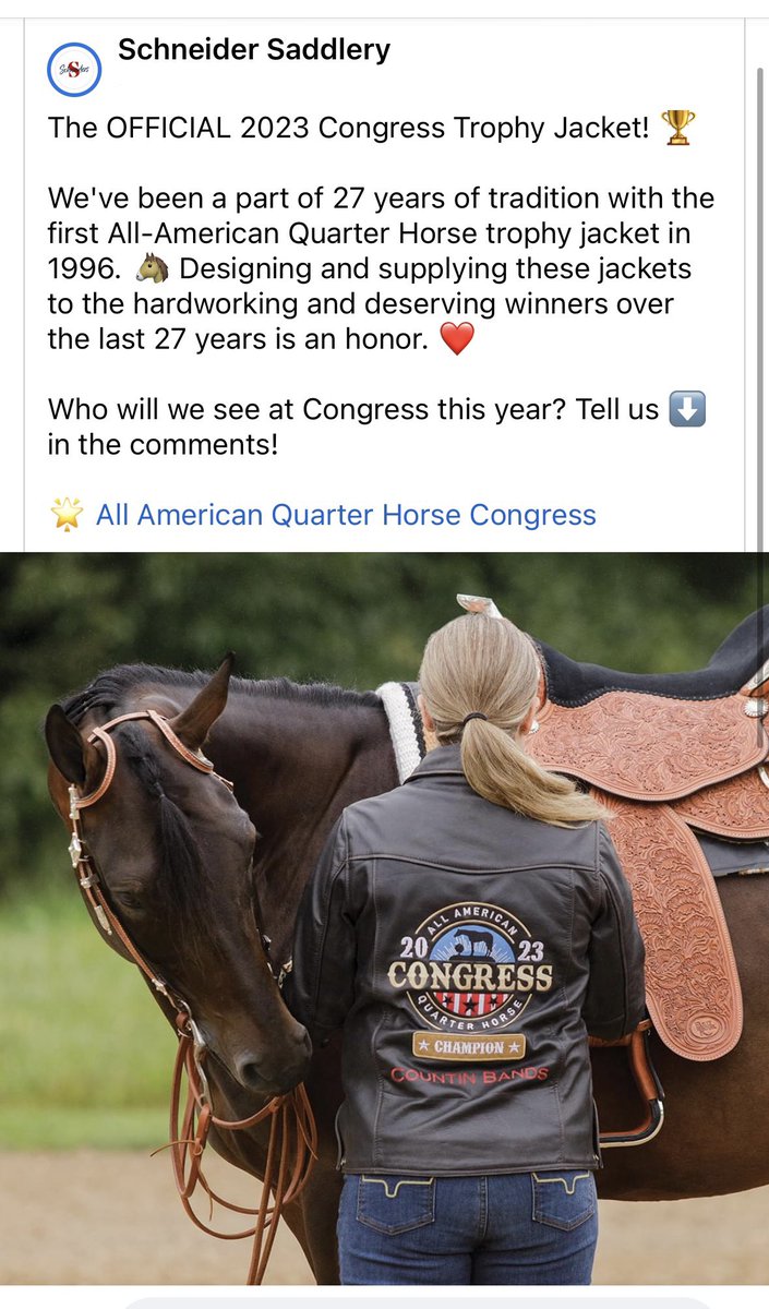 DesignByAly's tweet photo. It’s always an honor to design the All American Quarter Horse Congress Jackets!!  🤩🐴 

#quarterhorses #congress #horses https://t.co/XccuIWePvF