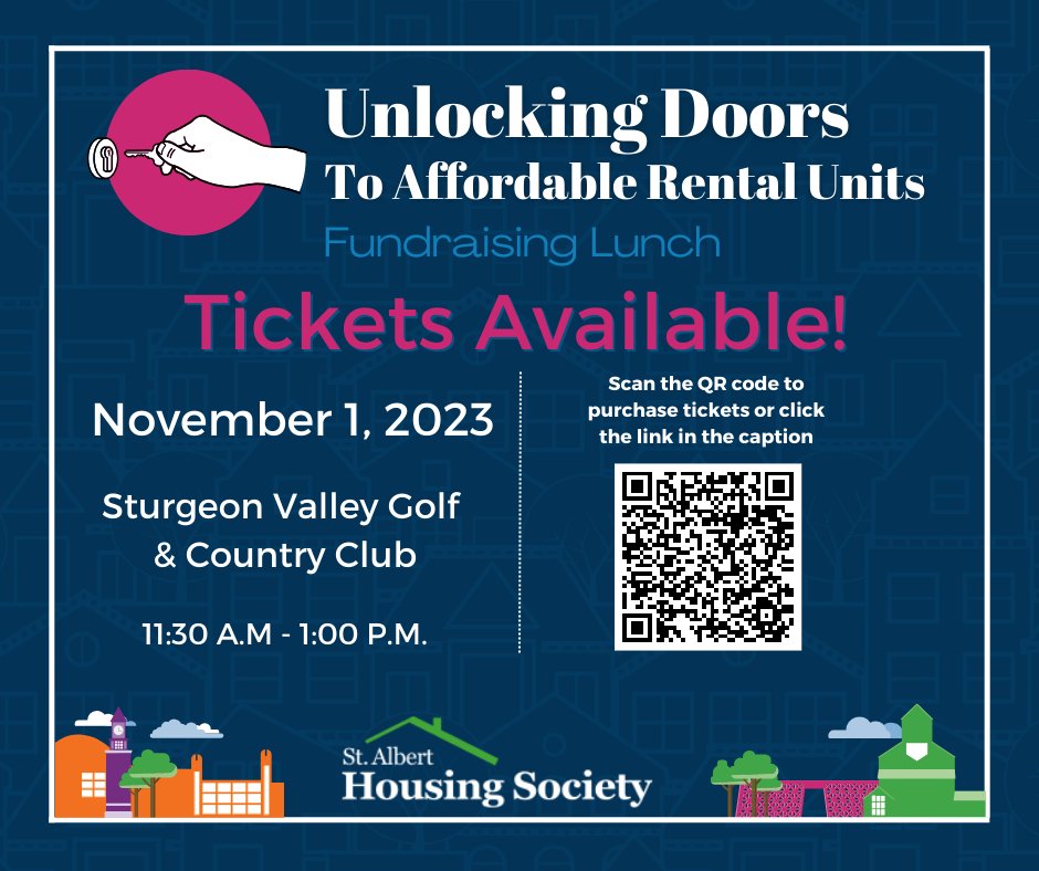 StAlbertHousing's tweet image. Join us on November 1, 2023, at the Unlocking Doors to Affordable Rental Units Fundraising Lunch. Secure your tickets now and help us open the doors to affordable housing for all!

Register Now! eventbrite.ca/e/unlocking-do…

#StAlbertHousingSociety #UnlockingDoors