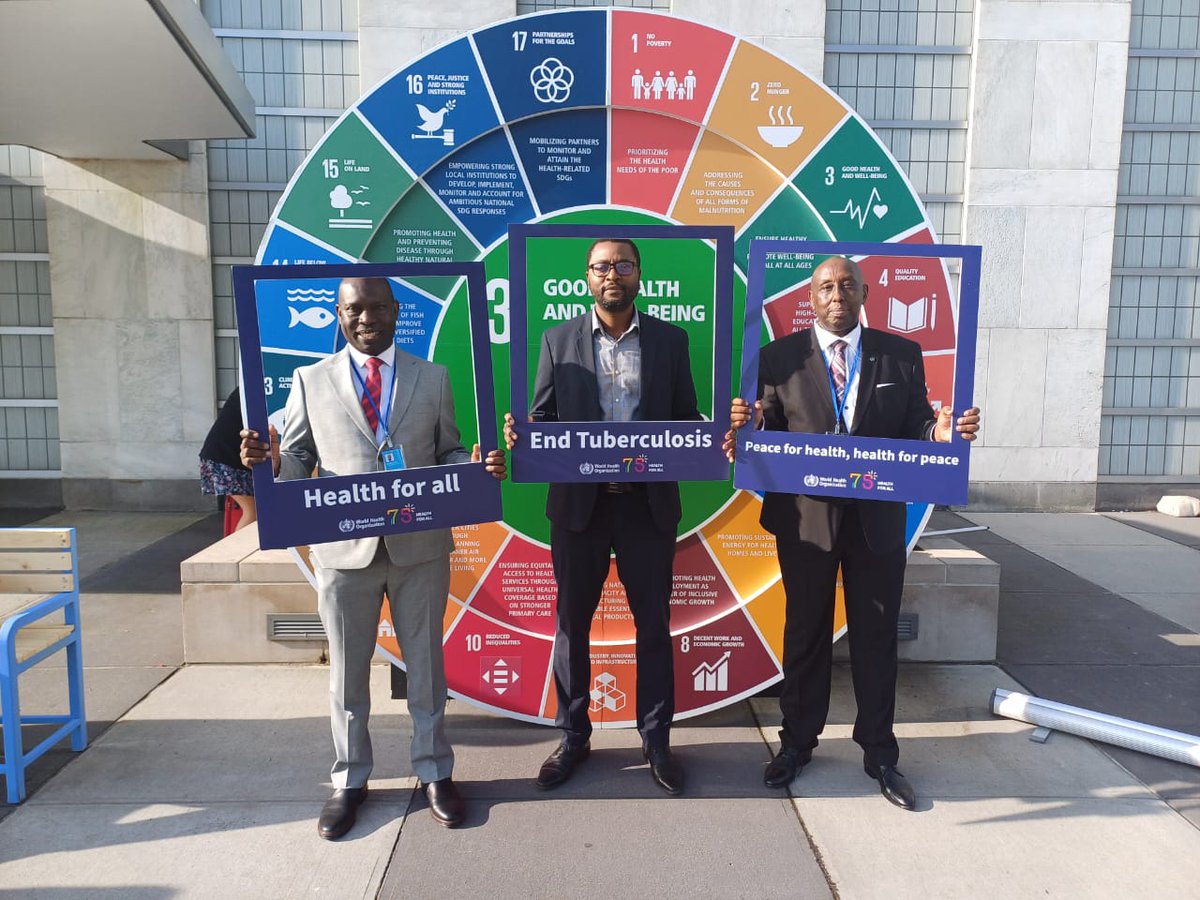 kourakobtoghis1's tweet photo. Only through collaboration, not competition, can we hope to #endTB. Today’s UN High-Level Meeting on TB (and this photo with Dr Wandwalo @GlobalFund and Dr Gasana @WHOAFRO) reflects this.

Be sure to read @TheUnion_TBLH’s #2023TBHLM statement: https://t.co/A6NmdkjDXN https://t.co/Bo0qPi1ddO