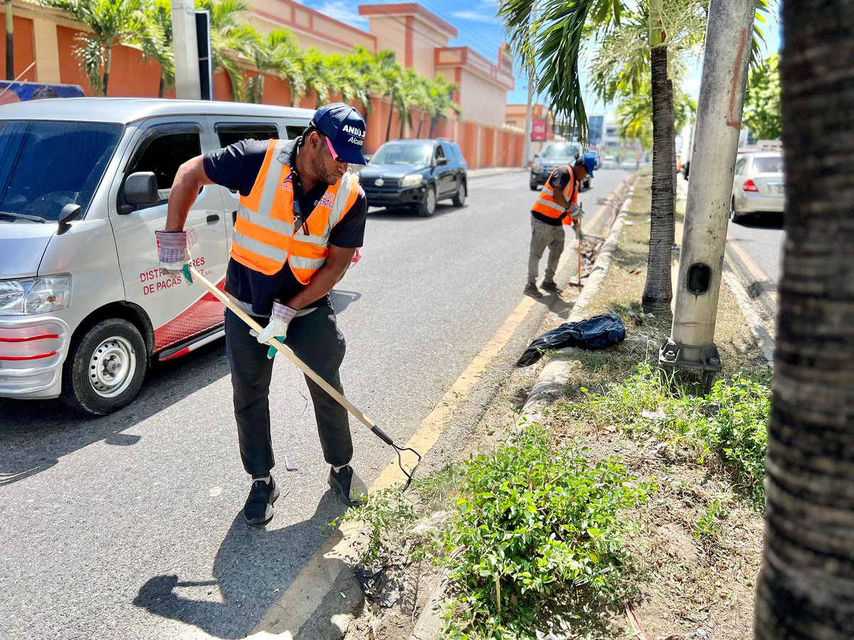 AlcaldiaSDO's tweet photo. Seguimos comprometidos con embellecer y mantener el ornato de nuestras vías. Esta vez, estamos enfocados en la avenida Los Beisbolistas. Con esfuerzo y dedicación, transformamos nuestra ciudad en un lugar aún más atractivo para todos. 🌟🛣️ 

#AlcaldiaSDO #CiudadLimpia https://t.co/FNb49gtNFp