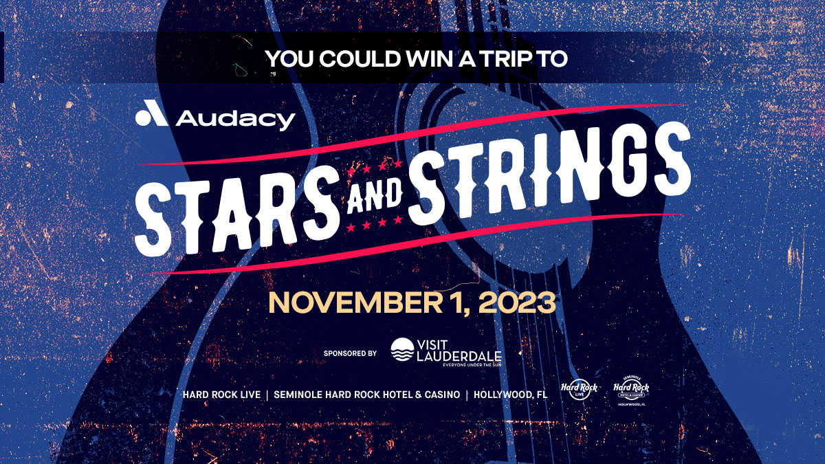 We have your chance to win a flyaway to @Audacy's @StarsAndStrings show on Wed, 11/1 at @HardRockHolly in Hollywood, FL ➕ MEET one of the artists! 👀 ➡️ Enter now at bit.ly/3t0pODo ✨🎸 #StarsAndStrings This is an Audacy national contest.