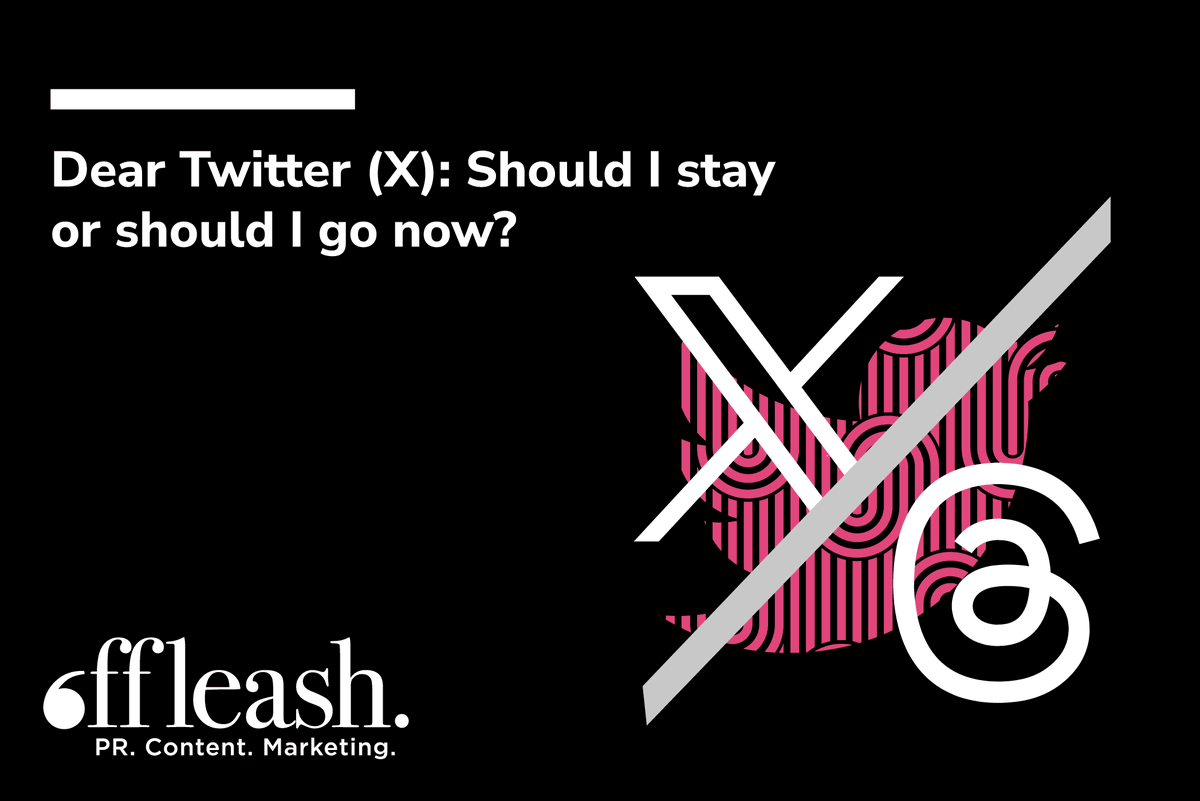 offleashpr's tweet photo. 💭 Is it time to pack your bags and leave X once and for all? Our Social Media &amp; Marketing Specialist, @ninapants explores in our newest blog. (Spoiler Alert: she thinks you should stay right where you are.) 

https://t.co/6MwF3xoDZy

Agree? Disagree? Let us know in the comments! https://t.co/odCBx7gQGr