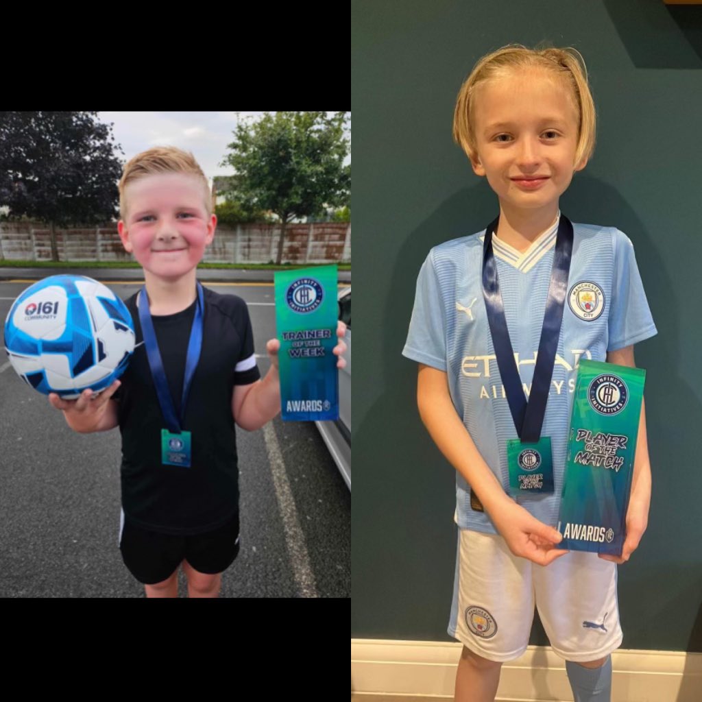 Well Done to the first winners of our new “Player Of The Match” and “Trainer Of The Week” awards for our under 10s Well deserved Oscar and Olly! #TheInfinityWay