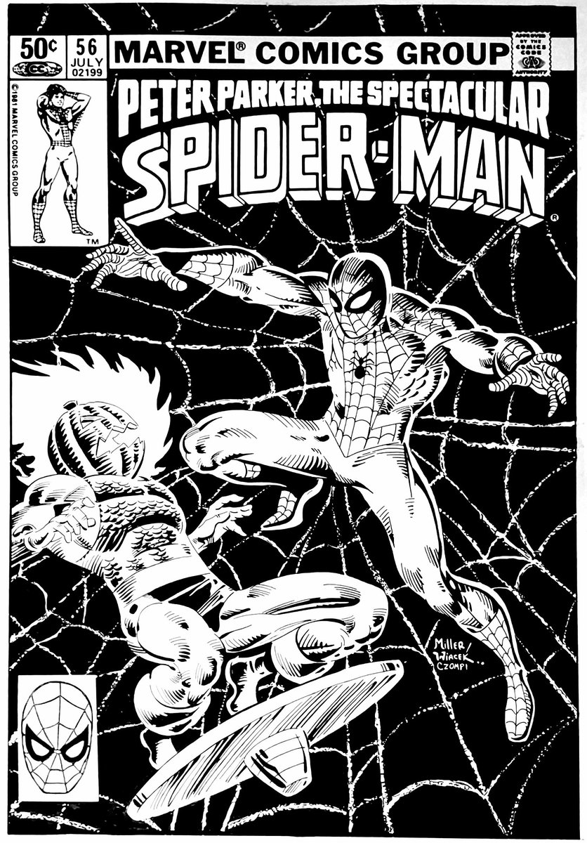 Commission finished.
cover re-creation of Peter Parker, The Spectacular Spider-Man #56
based on original art by Frank Miller and Bob Wiacek 
on 13x19" bristol, ink pen &amp; brush