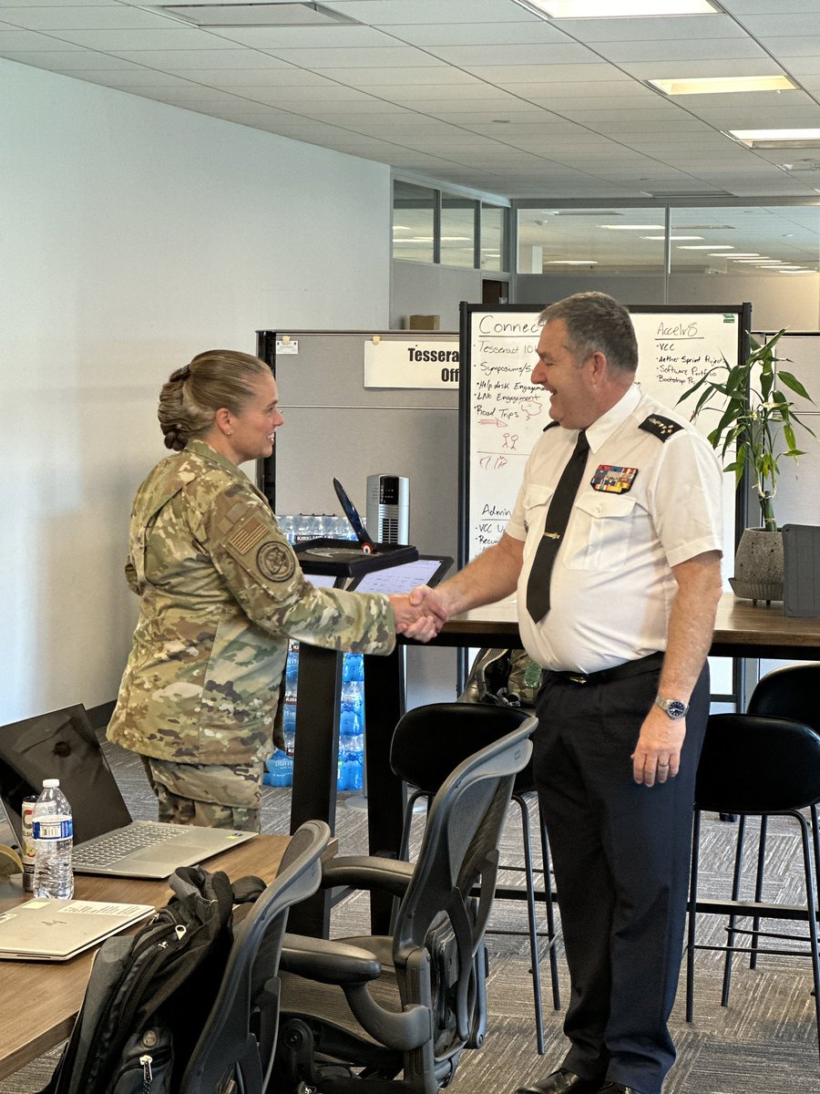 tesseractAF's tweet photo. 🇫🇷🚀 Honored to host a distinguished visit at Tesseract! 🚀🇺🇸

We had the privilege of welcoming the Chief of Staff of the French Air and Space Force, @CEM_AAE General Stéphane Mille &amp; his staff, to Tesseract along with Major General Linda Hurry!

https://t.co/uqvFRHazIF https://t.co/5yCeCyYIHB