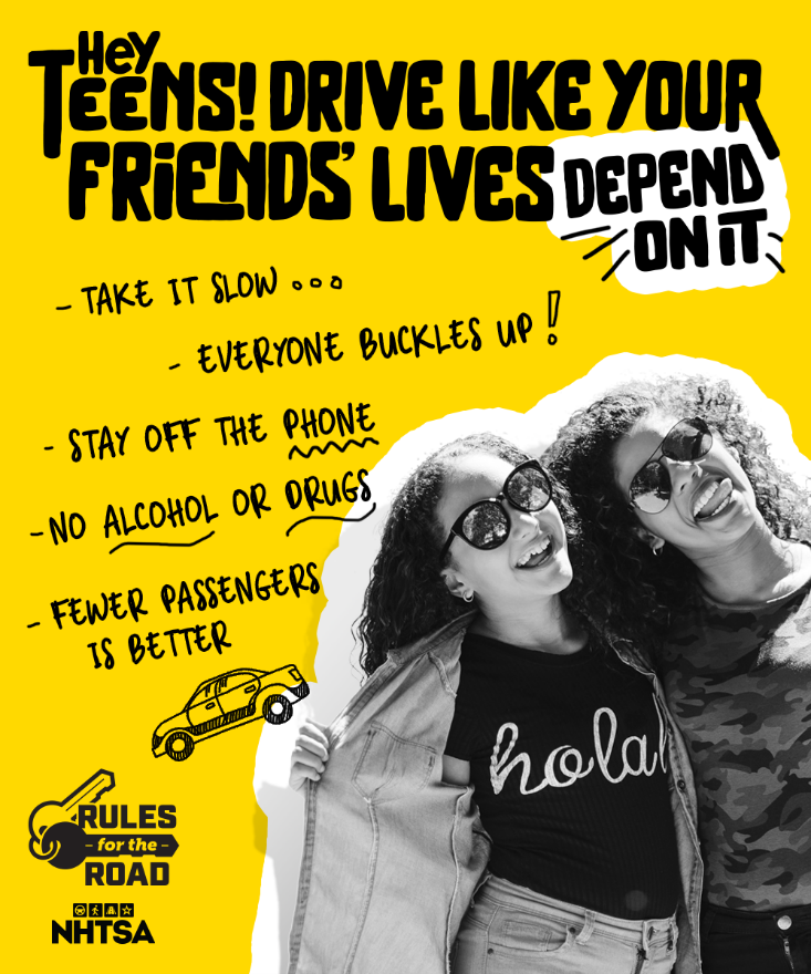 #TeenDrivers! Remember this message as part of your driving routine: Don’t drive impaired or distracted, don’t speed, and always wear your seat belt.