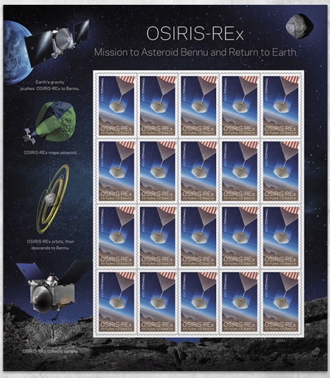 There are special deliveries, and then there are special deliveries. Today, the <a href="/USPS/">U.S. Postal Service</a> unveiled a new stamp to commemorate #OSIRISREx delivering a sample of asteroid Bennu to Earth. go.nasa.gov/3PNDcUd
#osirisrexstamp