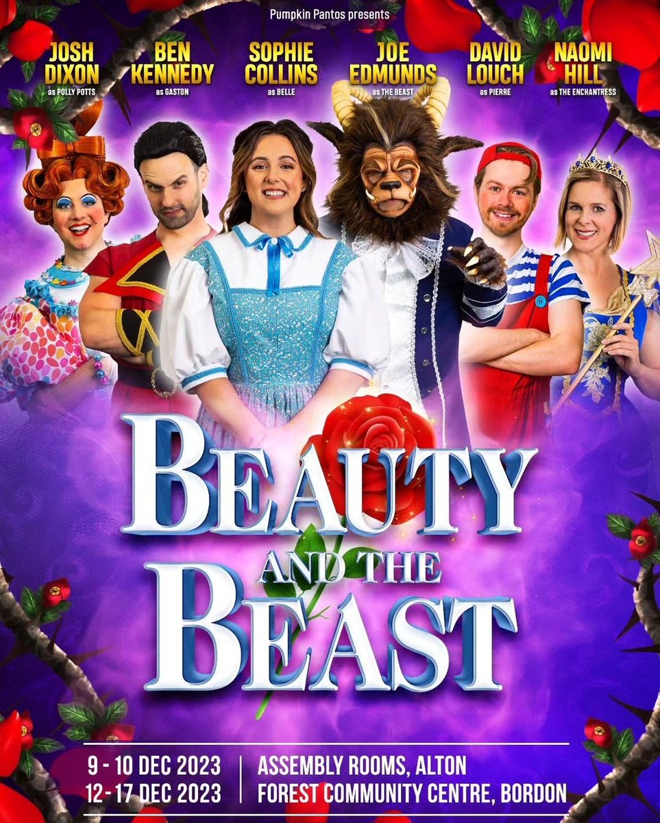 #Panto Poster: <a href="/PumpkinPantos/">Pumpkin Pantos</a> 2023 #panto Beauty and the Beast pumpkinpantos.co.uk/events
