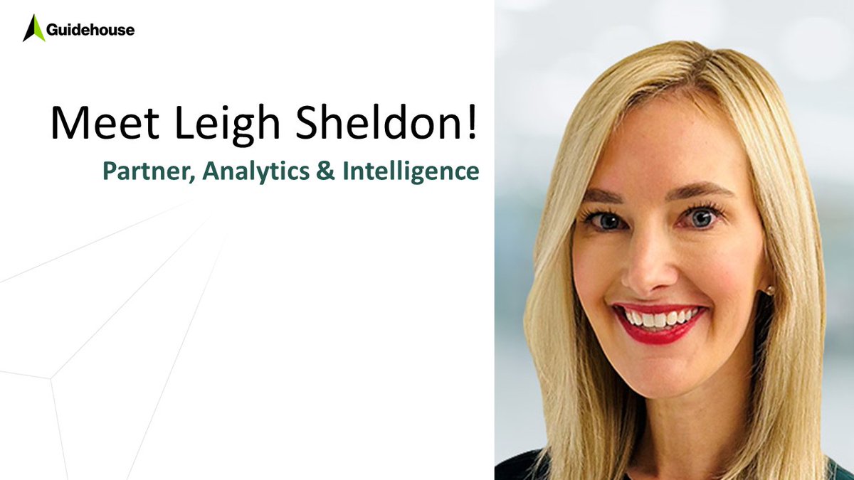 Meet @Guidehouse Partner and #DataAnalytics expert, Leigh Sheldon. Discover how her team helps clients use data and analytics to improve your agency’s workforce dynamics: federalnewsnetwork.com/federal-insigh…
 #Leadership #DataLeaders