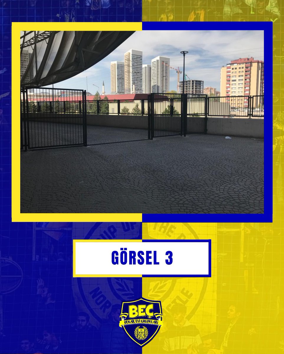 BekarEviTD's tweet photo. Fenerbahçe maç sonunda tribünümüz çıkışında yaşanılan sıkıntılarla ilgili dernek yönetimimiz, 15 gündür kulüp yöneticilerimizle beraber bu problemi ortadan kaldırmak ve bir daha bu mağduriyeti yaşamamak için çaba sarf etmektedir.

Fenerbahçe maçında ana sorun olan (Görsel 4) sürgülü kapı kaldırılmış olup, sadece kapının yanlarında (Görsel 3) bulunan demirlikler kalmıştır. Bu demirlik için de gerekli yazışmalar sonucunda tribünümüz önünden kaldırılacak olup, ilk iç saha maçına en hızlı aksiyonu bu şekilde alabildiğimiz hususunda tüm taraftarlarımızı bilgilendiriyoruz. Maç sonu
stad dışına çıkarken de ne yazık ki sadece turnikelerden çıkmak zorunda bırakılıyorduk. 
Burada da bir izdiham yaşamamak için bugüne kadar kapalı olan 401 ve 402 numaralı tahliye kapıları (Görsel 2) maçın bitmesine 10 dakika kala açılacaktır. Çıkışlar hem turnikelerden hem de tahliye kapılarından yapılacaktır.

Ayrıca (Görsel 1) de bulunan Passolig kart ve üst araması yapılan noktada polis yetersizliği nedeniyle taraftarlarımız sıra beklediği için bir yığılma oluyordu. Bu kalabalığı hızlı eritmek için Emniyet ile görüşmelerimiz sonucunda görevli polis sayısı arttırılarak burada ki yoğunluğun da önüne geçilmesi sağlanacaktır. 

Hafta içi Ankara Emniyetin maç sonunda yaşanan olaylarla ilgili toplantı yaptığını, bir daha kapılarda bu tarz görüntülerin yaşanmayacağı hususunda tüm görevli birimlerin hassas davranacağını da taraftarlarımızın bilgisine sunuyoruz.

İlave olarak maç sonundan 10 dakika önce kapılar açılacak, tribünümüzden görevli arkadaşlarımız bizzat bu noktalarda konuyu takip edecek.
Ayrıca çıkışta kulübün de görevlendirdiği yöneticiler herhangibi sıkıntı yaşanmaması için çıkış kapıların başında olacaktır.

Pazar günü (24.09.2023) karşılaşacağımız Konyaspor maçını da kazanıp camia olarak güzel bir hava yakalamak istiyoruz.
Tüm camiamız ile birlikte 90 dakika tek ses olup takımımıza 3 puanı kazandıracağız.

#SaldırAnkaragücü
#kuzeykalearkası #beç