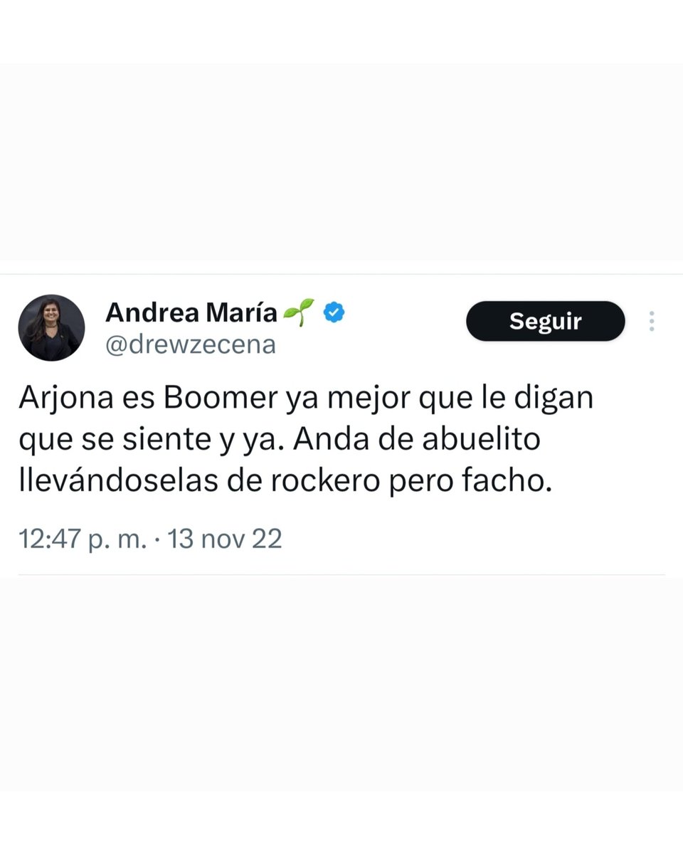 namodan's tweet photo. La diputada electa @drewzecena dice estar harta de las faltas de respeto, pero no de las que ella comete hacía un artista como Arjona que tiene trayectoria y peso.🤷🏻‍♀️ https://t.co/DamBfLoLSc