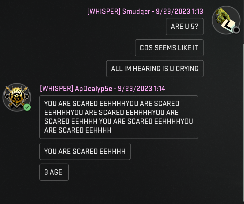 Smudgerr_'s tweet photo. i come back to cod and first game i get this 💀 https://t.co/9eFIOAufHF