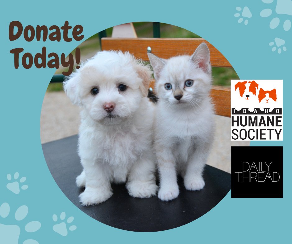 Donate today at Daily Thread to help the Idaho Humane Society!
spr.ly/6018u8MAq
