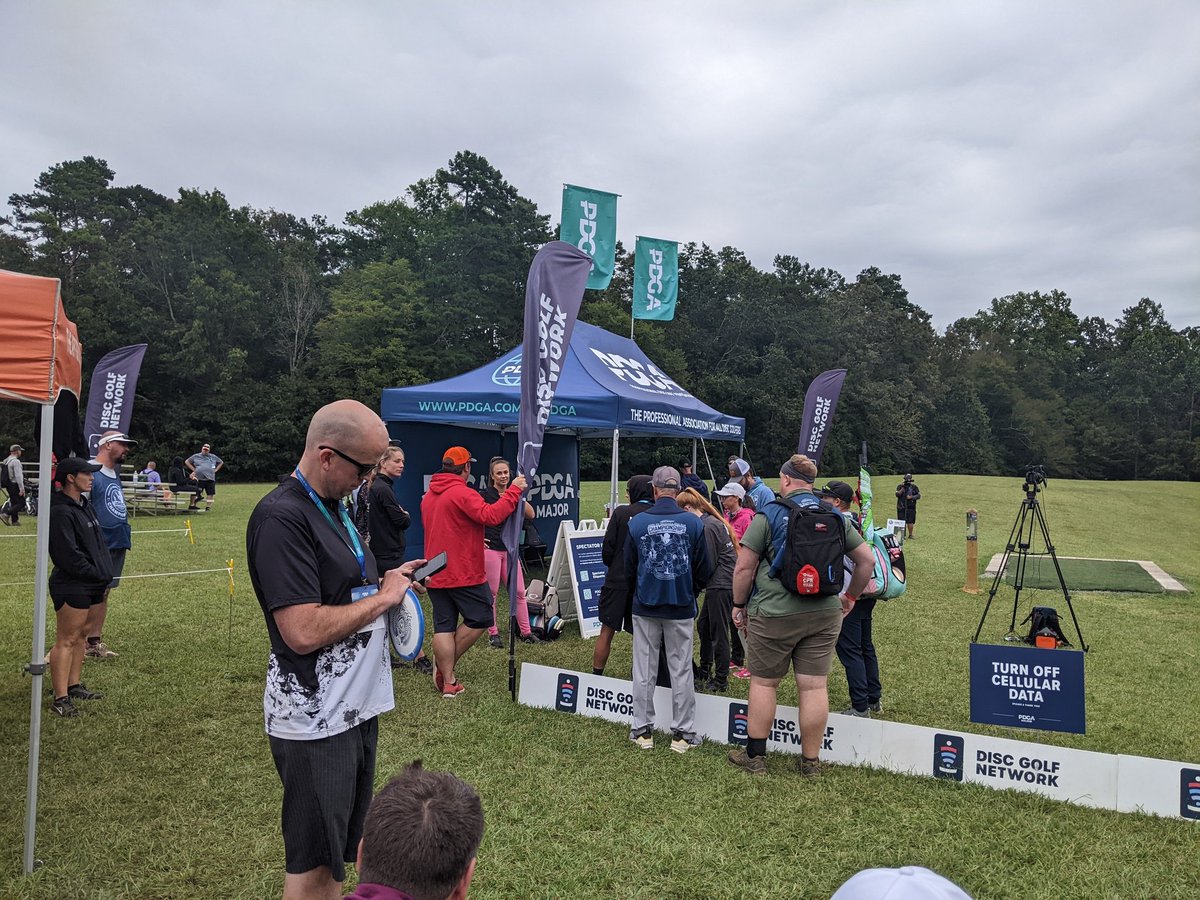 Round #2 of <a href="/pdga/">PDGA</a> <a href="/DiscGolfProTour/">Disc Golf Pro Tour</a> USWDG Championship with the youngest! Very cool to witness such talent!