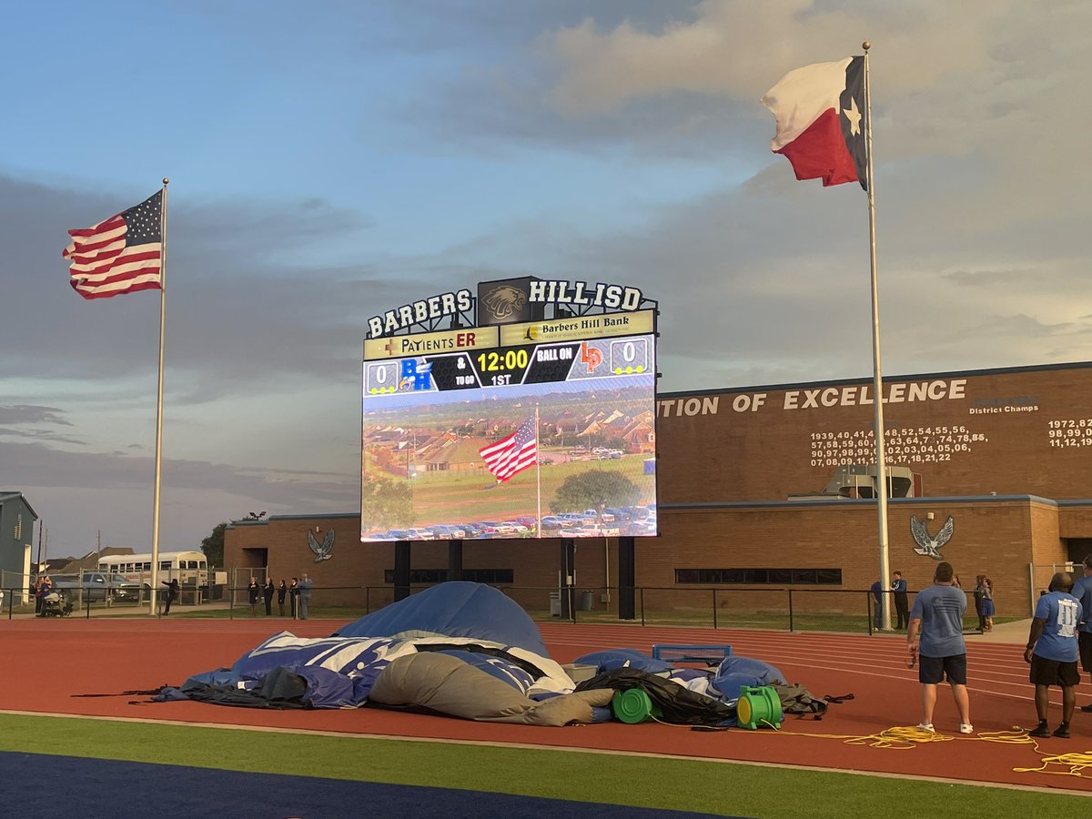 lpisd's tweet image. We offer many thanks to Barbers Hill ISD for making us feel at home this season while the new Bulldog Stadium is being built. Now, let’s play some football! #LPLegacy #OneTeamOneHeartbeat