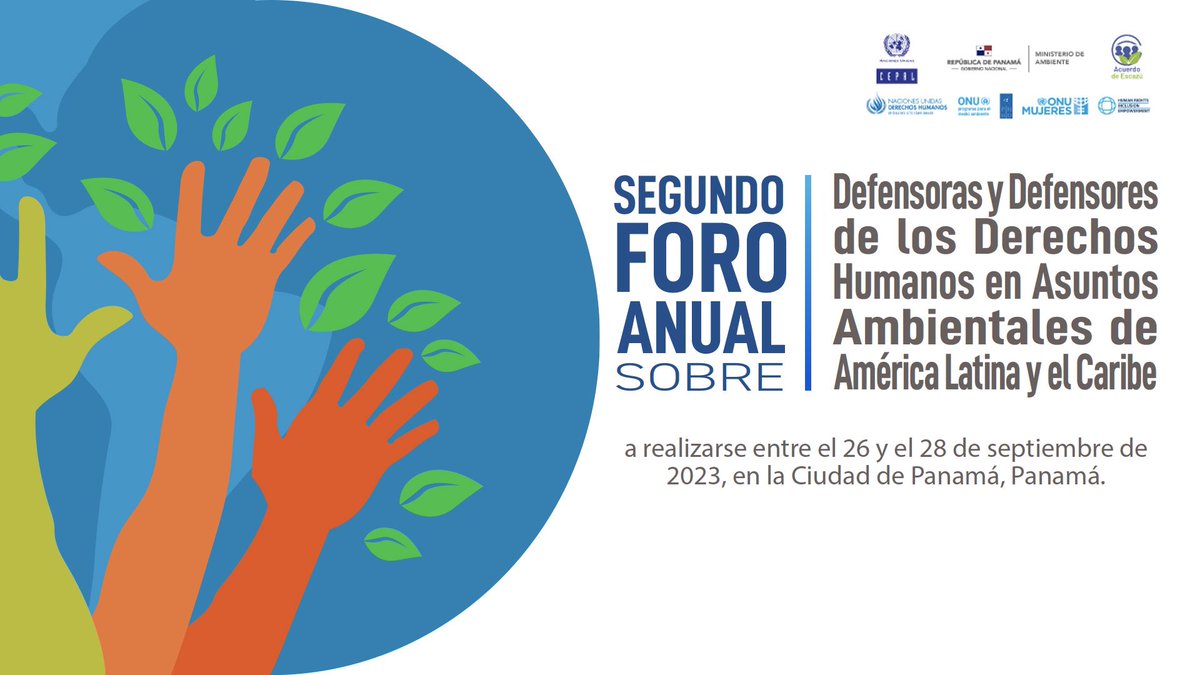 🌿🌎Segundo Foro Anual sobre Defensoras y Defensores de #DerechosHumanos en Asuntos Ambientales de América Latina y el Caribe para la promoción, prevención y protección de personas defensoras del ambiente.
🗓️26/28 SEP
Info: ➡️ bit.ly/3t9PA86 #AcuerdoDeEscazú #EscazúAhora