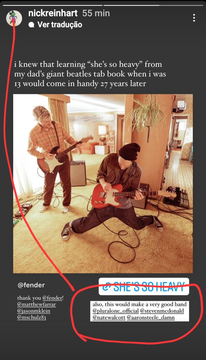 joshkbrasil's tweet photo. @Teka_Cwb @Fender @Pluralone1 Vir ao Brasil eu não sei, mas sobre formar uma banda, o Nick adoraria essa possibilidade!😉

Tá prevendo o futuro mulher?!💭 https://t.co/aGnlMjqgIx