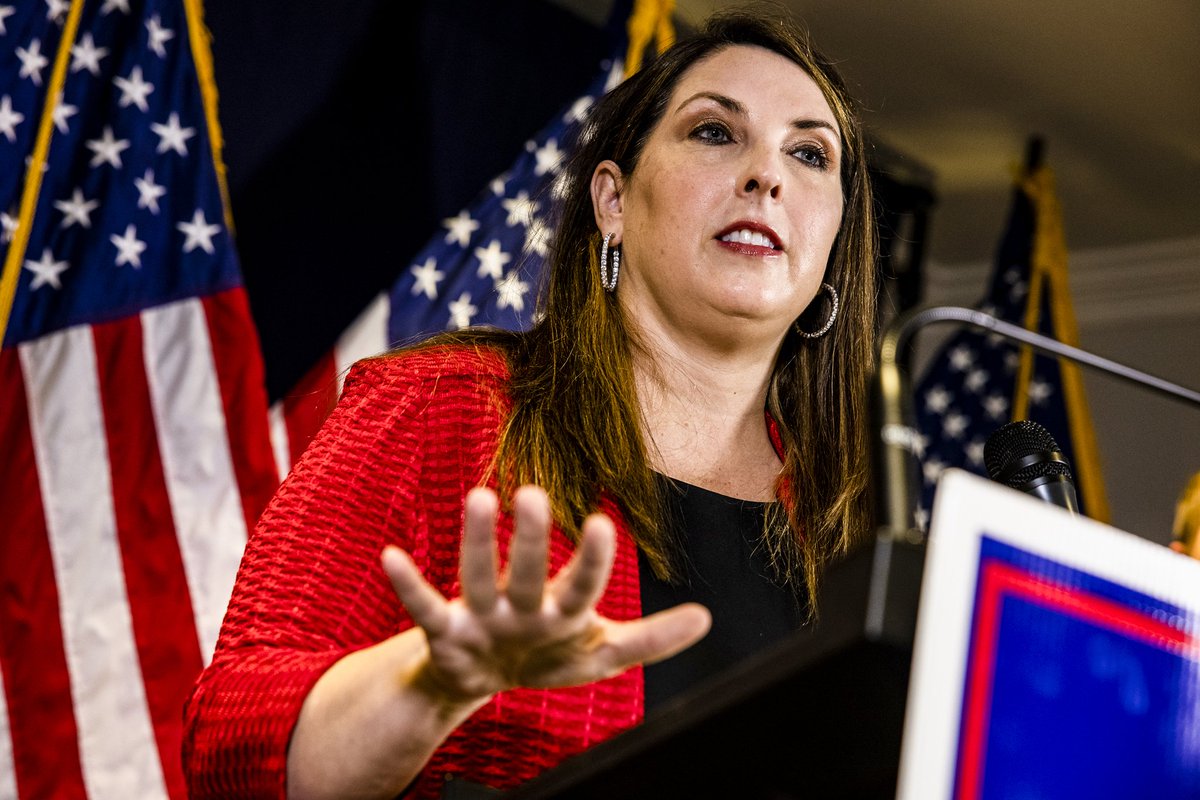 simonateba's tweet photo. Please, kindly correct me if I am wrong. Based on the thousands of comments received, no one believes Ronna McDaniel, the @GOPChairwoman, can win any election for the @GOP. So, why is she leading the party ahead of 2024? I'm confused! https://t.co/Ic5HeZTDyW