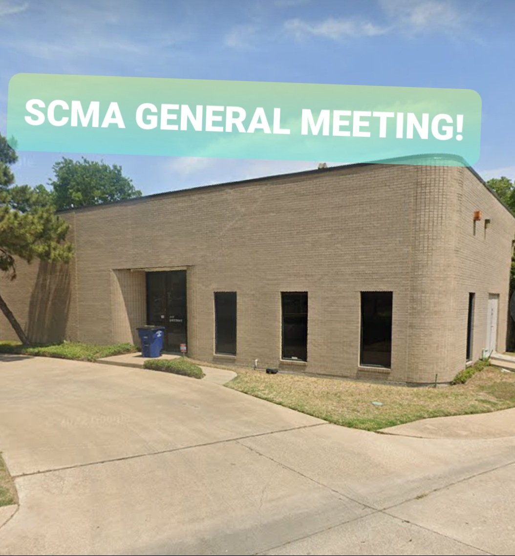 SCMA_TX's tweet image. SCMA Annual General  Meeting is at 10am at 233 Yorktown St, Dallas, TX. We will be counting the votes the election of board members, and discussing topics of interest. Open to all who wish to come, it's a good way to get to know the board members and get your questions answered.