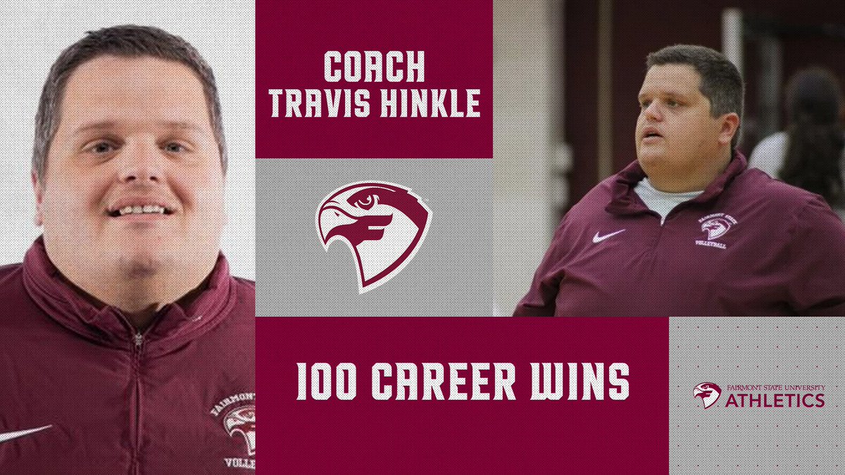 100 𝓬𝓪𝓻𝓮𝓮𝓻 𝔀𝓲𝓷𝓼

With tonight’s win at Glenville State Coach Travis Hinkle earned his 100th career victory as a head coach. Congratulations, Coach Hinkle!

<a href="/FairmontVball/">Fairmont State Volleyball</a> | #SoarFalcons