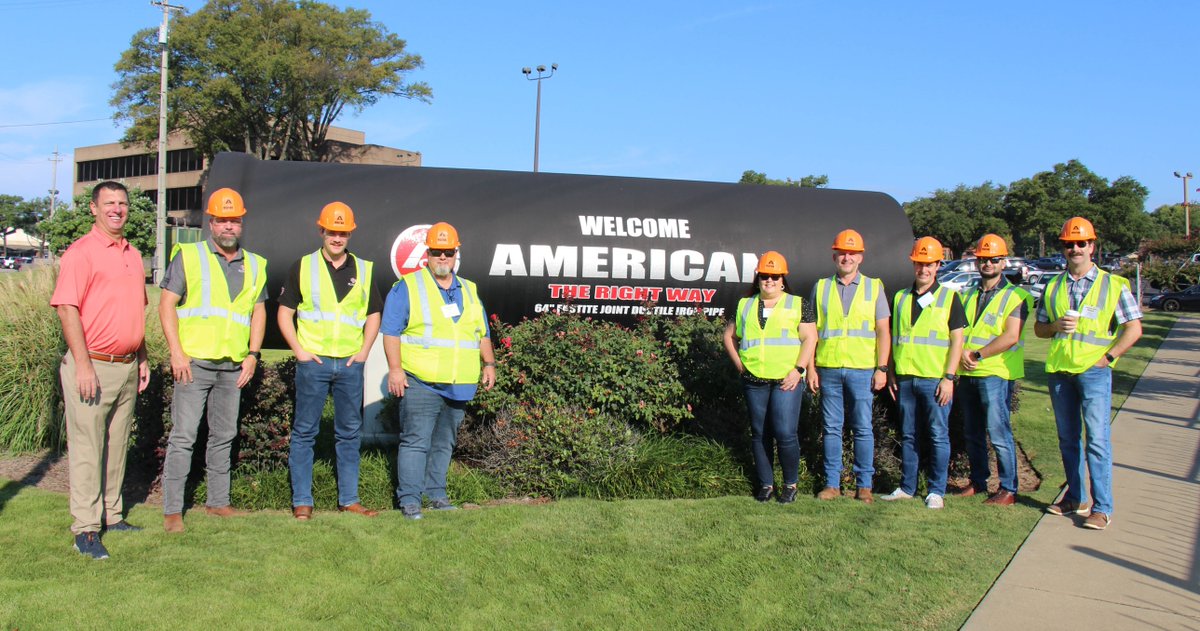 NewsatAMERICAN's tweet image. We love hosting customers and friends and having them see our #USmfg operations and how we are helping to build our nation&apos;s #waterinfrastructure. Welcome @Sundt and Ferguson Waterworks in Arizona!