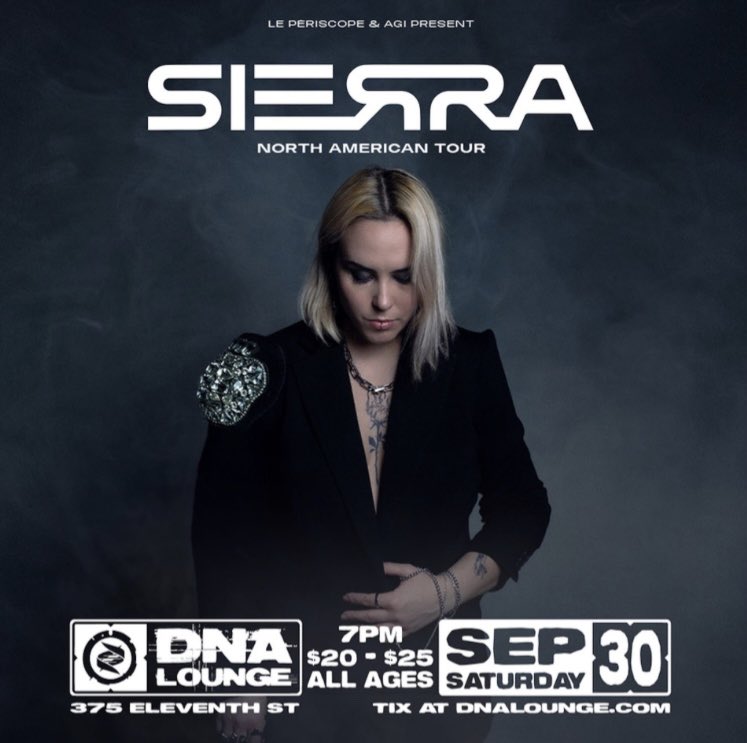 OPENING FOR SIERRA ON 9/30, BE THERE.

Tickets: dnalounge.com/calendar/2023/…