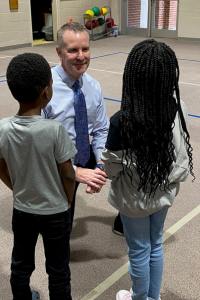 NCCorrection's tweet photo. #NCDAC Sec. Todd Ishee w/ staff members &amp; Warren County Schools Superintendent Keith Sutton had fun taking some of our #NC Gov. School Supply Drive donations to Mariam Boyd Elementary School! Read more - https://t.co/3RVEHdvR7B https://t.co/l2mSeWalGz