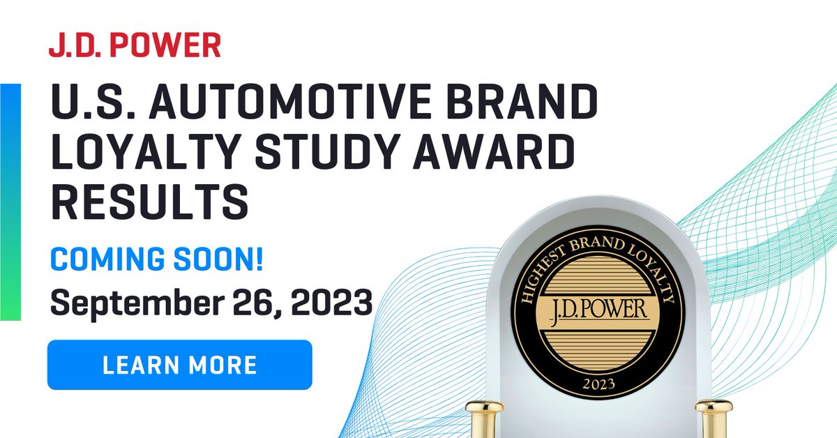 autodata's tweet image. Discover the J.D. Power 2023 U.S. Automotive Brand Loyalty Study, slated for public release on Sept. 26. 🚗 
 
Nearly half (46%) of auto buyers prioritize prior brand experience when selecting their next vehicle.
 
Learn more 👉🏼 hubs.la/Q0238YjH0