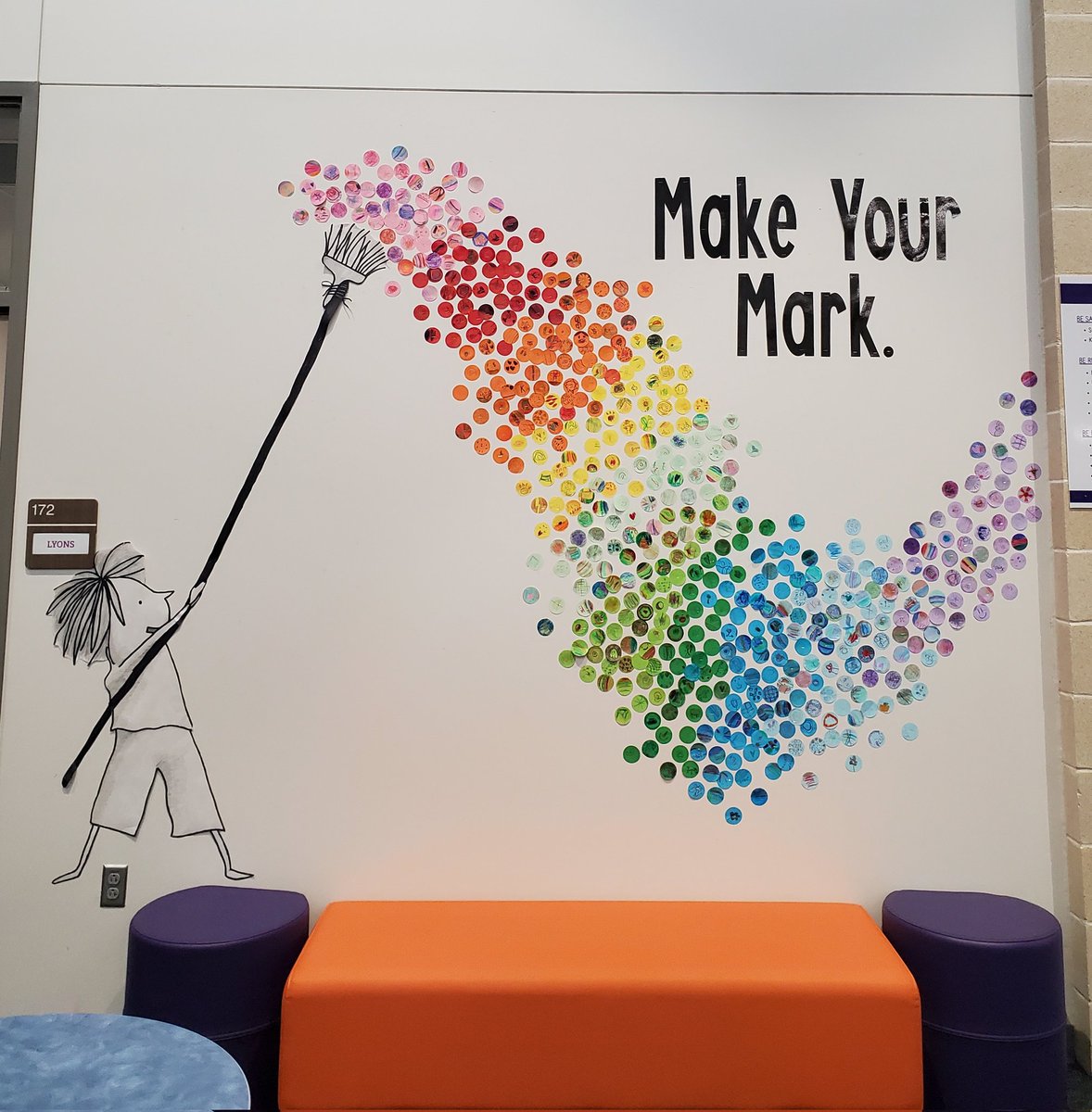 This past Friday was #DotDay! We read 'The Dot' and showed our artistic abilities by creating our own dots to put on our mural with Vashti. Happy (late) Dot Day! <a href="/WISDLagway/">Lagway Elementary</a> <a href="/WillisSchools/">Willis ISD</a>