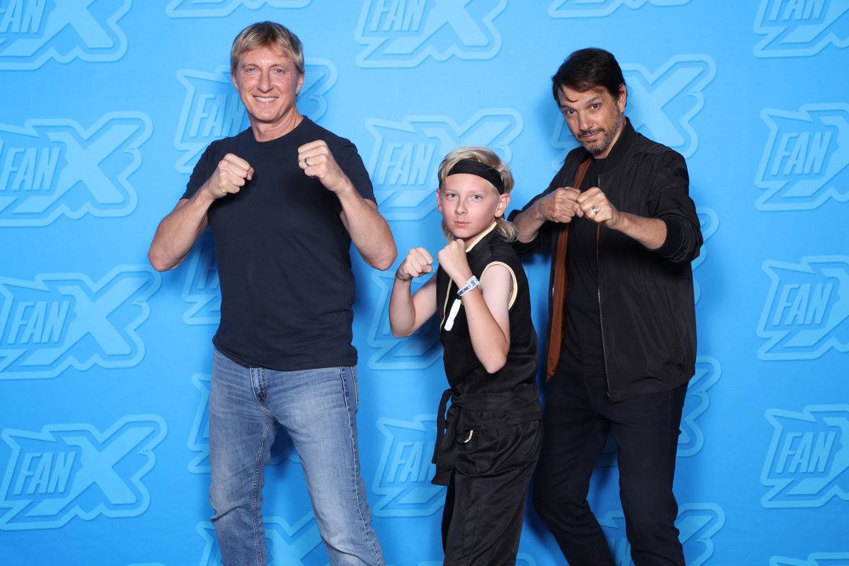 MamaCarlino's tweet photo. He was so excited to meet @WilliamZabka and @ralphmacchio at @fanxsaltlake
@netflix @CobraKaiSeries
#johnnylawrence #danielrusso #cobrakai #karatekid #FanX2023 #fanxsaltlake https://t.co/rPkCa8ltNt