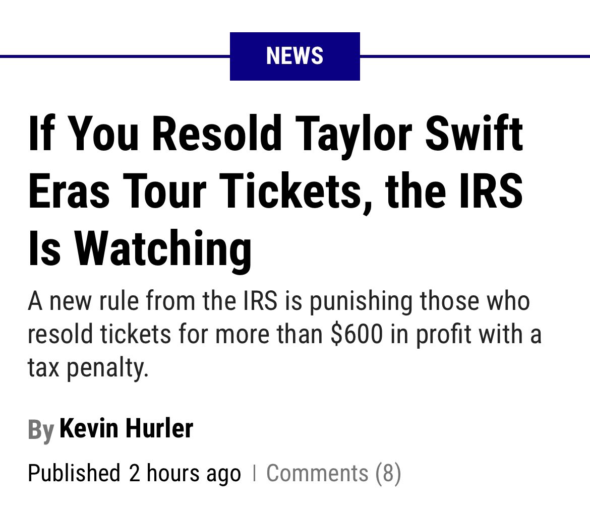 Maybe the IRS will be the ones to save us from ticketmaster….