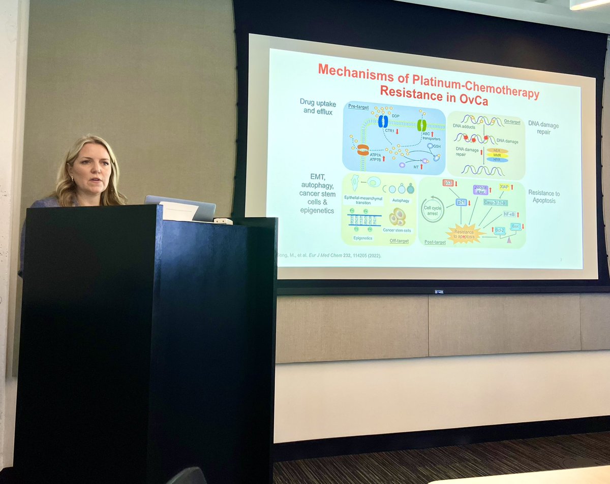 lpstabile's tweet photo. A great kickoff to our @UPMCHillmanCC Cancer Biology Program Seminar Series! Dr. Bethany Hannafon @HannafonLab from @StephensonCC discussed her exciting research targeting DCLK1 for platinum resistant ovarian cancer. @oesterreichs @BuckanovichLab https://t.co/wZcAmKuGX1