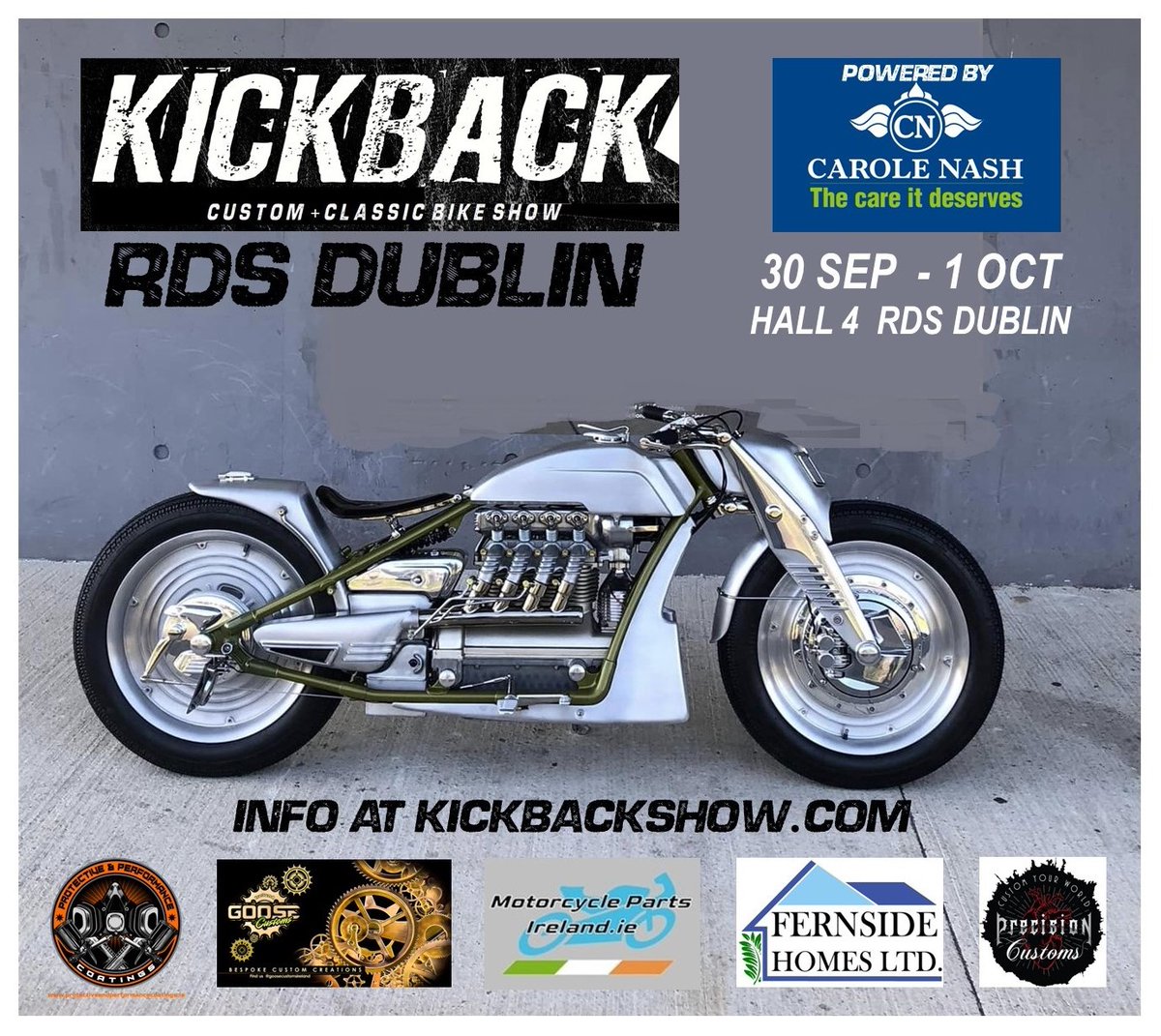 Next weekend. Info at Kickbackshow.com Custom bike show plus Irish Championships.